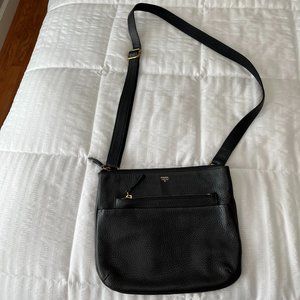Fossil Black Pebbled Shoulder Crossbody Bag Fossil